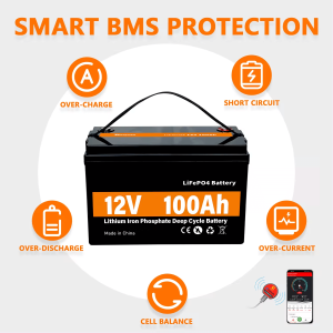 LiFePO4 सौर ऊर्जा भंडारण पावर बैटरी 12V 100Ah